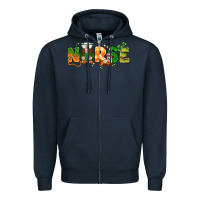 Navy St. Patrick's Day Nurse with gnome Zipper Hoodie - HowdyJamesFarm