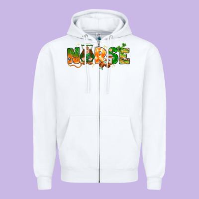 St. Patrick's Day Nurse With Gnome Zipper Hoodie Designed By Howdyjamesfarm