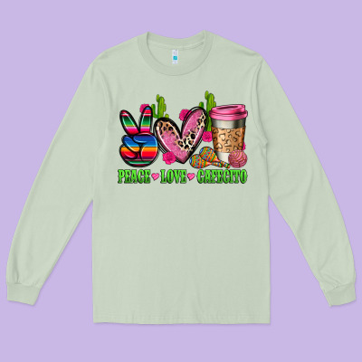 But First Cafecito Y Chismecito Long Sleeve Tee Designed By Ranaportraitstore