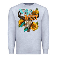 Heather Grey Western Wild West Rodeo Premium Sweatshirt - BundleAndBundleShop