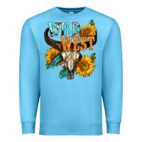 Ocean Blue Western Wild West Rodeo Premium Sweatshirt - BundleAndBundleShop