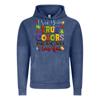 Vintage Denim colorful love message Vintage Hoodie - LillyAllenDesigns