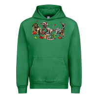 Emerald Three Christmas Dinosaurs Urban Hoodie - LillyAllenDesigns