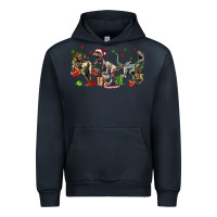Navy Three Christmas Dinosaurs Urban Hoodie - LillyAllenDesigns