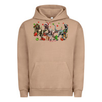 Pigment Burro Three Christmas Dinosaurs Urban Hoodie - LillyAllenDesigns