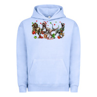Pigment Grape Ice Three Christmas Dinosaurs Urban Hoodie - LillyAllenDesigns