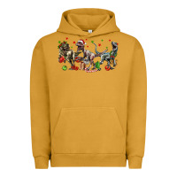 Pigment Peanut Butter Three Christmas Dinosaurs Urban Hoodie - LillyAllenDesigns