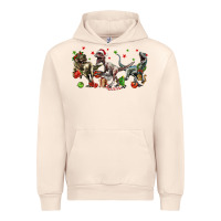 Sandshell Three Christmas Dinosaurs Urban Hoodie - LillyAllenDesigns