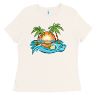 Bone sunset beach scene Ladies Tee - MaliasSmallBusiness