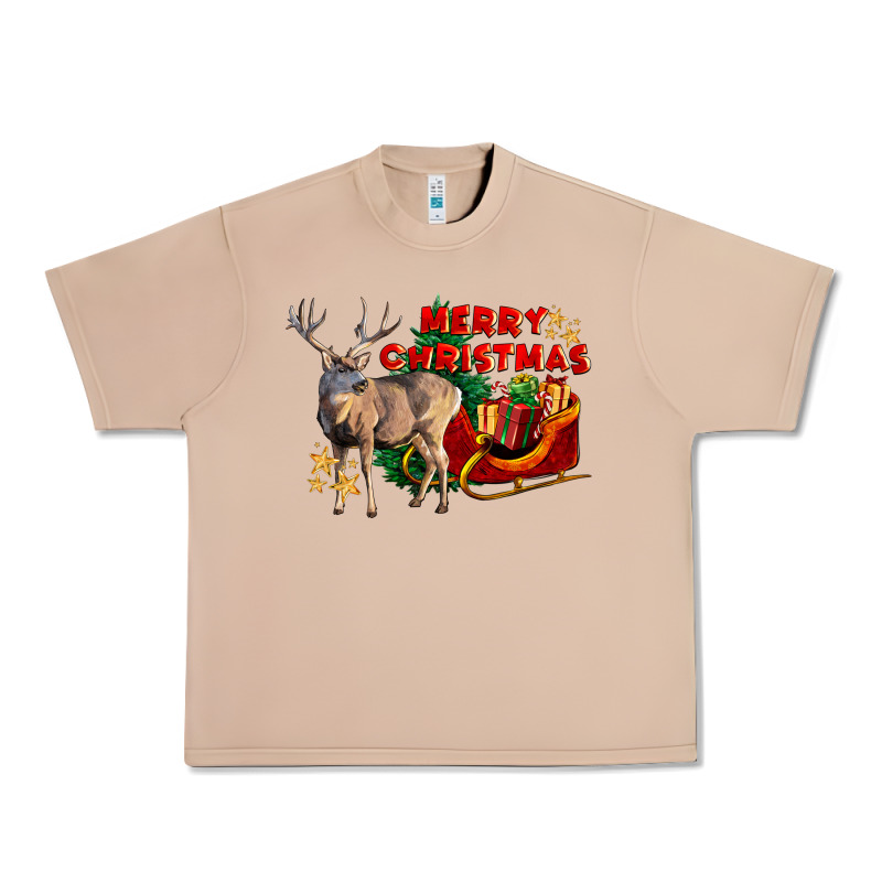 Merry Christmas Deer Urban Heavy Tee by LillyAllenDesigns | Teevron