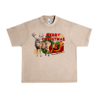 French Oak Merry Christmas Deer Urban Heavy Tee - LillyAllenDesigns
