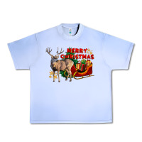 Grape Ice Merry Christmas Deer Urban Heavy Tee - LillyAllenDesigns