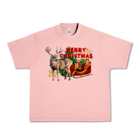 Salmon Merry Christmas Deer Urban Heavy Tee - LillyAllenDesigns
