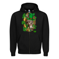 Black St. Patrick's day Donkey Zipper Hoodie - CowGirlArtShop