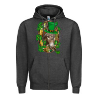 Charcoal Heather St. Patrick's day Donkey Zipper Hoodie - CowGirlArtShop