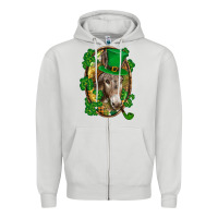 Dove Grey St. Patrick's day Donkey Zipper Hoodie - CowGirlArtShop