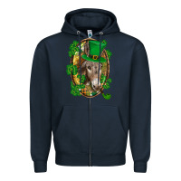 Navy St. Patrick's day Donkey Zipper Hoodie - CowGirlArtShop