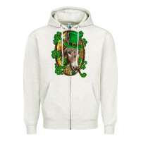 Oatmeal Heather St. Patrick's day Donkey Zipper Hoodie - CowGirlArtShop
