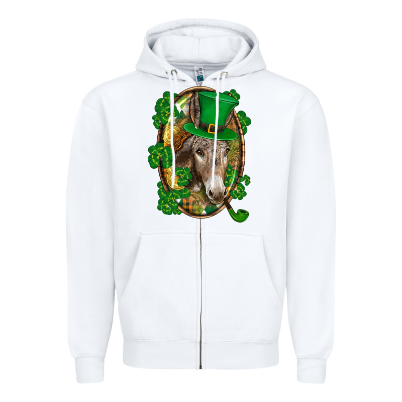 St. Patrick's Day Donkey Zipper Hoodie by CowGirlArtShop | Teevron