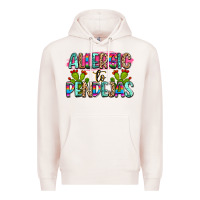 Pale Pink Allergic to pendejas mexico Premium Hoodie - FaDigitalArtStudio