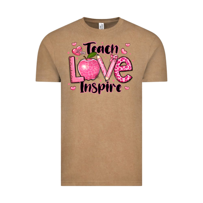 Teach Love Inspire Teacher Valentines Day Vintage Tee by LillyAllenDesigns | Teevron