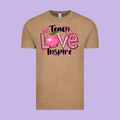 Teach Love Inspire Teacher Valentines Day Vintage Tee Designed By Lillyallendesigns