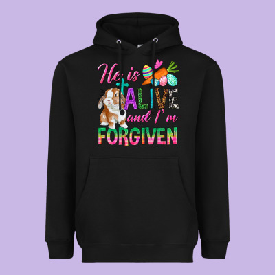 He Is Alive And I'm Forgiven Heavyweight Hoodie Designed By Bundleandbundleshop