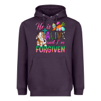 Plum He Is Alive And I'm Forgiven Heavyweight Hoodie - BundleAndBundleShop