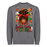 Storm santa's favorite teacher afro messy bun Heavyweight Sweatshirt - texasbilliewilder