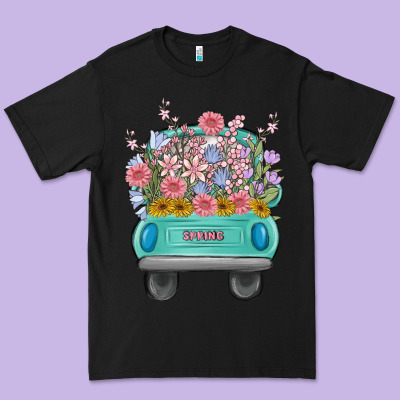 Truck With Flowers Premium Tee Designed By Maliassmallbusiness
