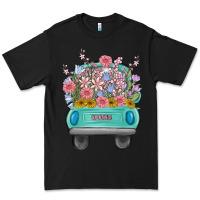 Black truck with flowers Premium Tee - MaliasSmallBusiness
