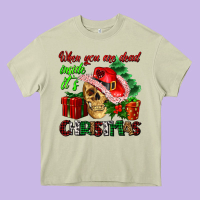 When You Are Dead Inside Its Christmas Heavy Core Tee Designed By Adodesignshop