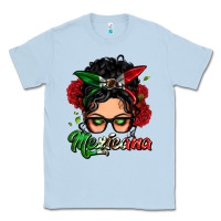 Dusty Blue mexicana woman messy bun Classic Tee - LillyAllenDesigns