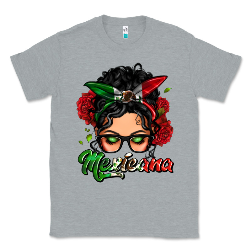 Mexicana Woman Messy Bun Classic Tee by LillyAllenDesigns | Teevron