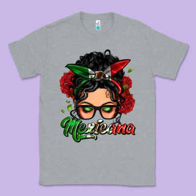 Mexicana Woman Messy Bun Classic Tee Designed By Lillyallendesigns
