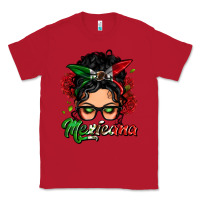 Red mexicana woman messy bun Classic Tee - LillyAllenDesigns