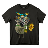 Asphalt cute hempshire sheep with eyeglasses Heavy Core Tee - LillyAllenDesigns