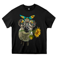 Black cute hempshire sheep with eyeglasses Heavy Core Tee - LillyAllenDesigns