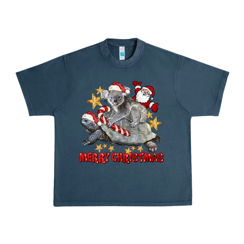 Merry Christmas Tortoise And Koala Urban Heavy Tee by LillyAllenDesigns | Teevron