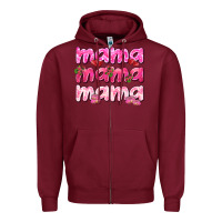 Burgundy Mama mama mama mother's day Zipper Hoodie - HowdyJamesFarm