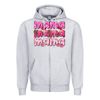 Heather Grey Mama mama mama mother's day Zipper Hoodie - HowdyJamesFarm