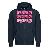 Navy Mama mama mama mother's day Zipper Hoodie - HowdyJamesFarm