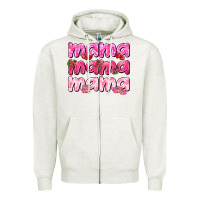 Oatmeal Heather Mama mama mama mother's day Zipper Hoodie - HowdyJamesFarm