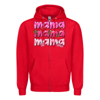 Red Mama mama mama mother's day Zipper Hoodie - HowdyJamesFarm