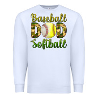 White Baseball Dad Softball Premium Sweatshirt - BundleAndBundleShop
