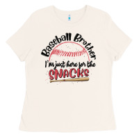 Bone baseball brother i'm just here for the snacks Ladies Tee - MaliasSmallBusiness
