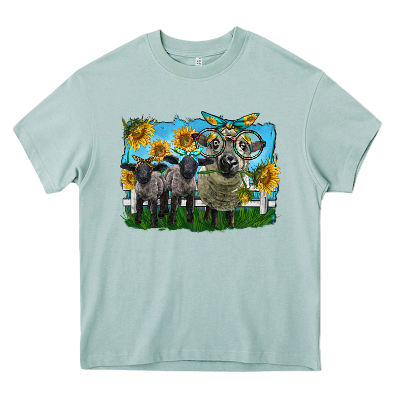 Cute Hempshire Sheep Family Heavy Core Tee by LillyAllenDesigns | Teevron