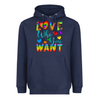 Navy Western Love Who You Want Heavyweight Hoodie - BundleAndBundleShop