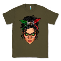 Army Green mexican latina girl messy bun Classic Tee - LillyAllenDesigns