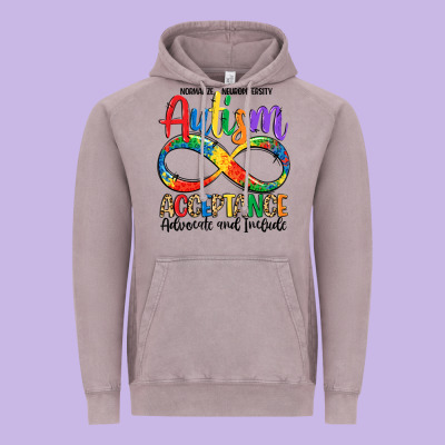 Autism Acceptance Vintage Hoodie Designed By Lillyallendesigns